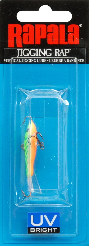 Rapala W3GTU Jigging Rap in Green Tiger UV for precise ice fishing lure action