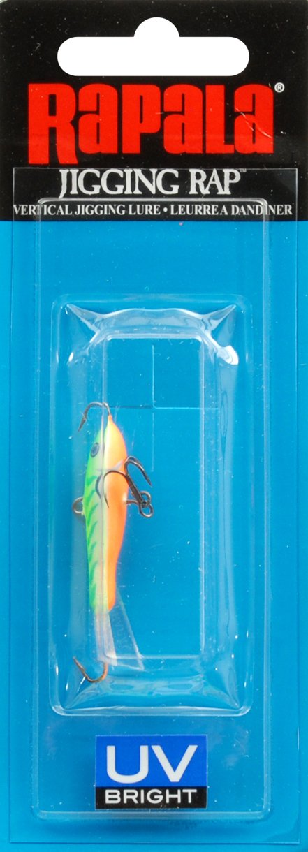 Rapala W3GTU Jigging Rap in Green Tiger UV for precise ice fishing lure action