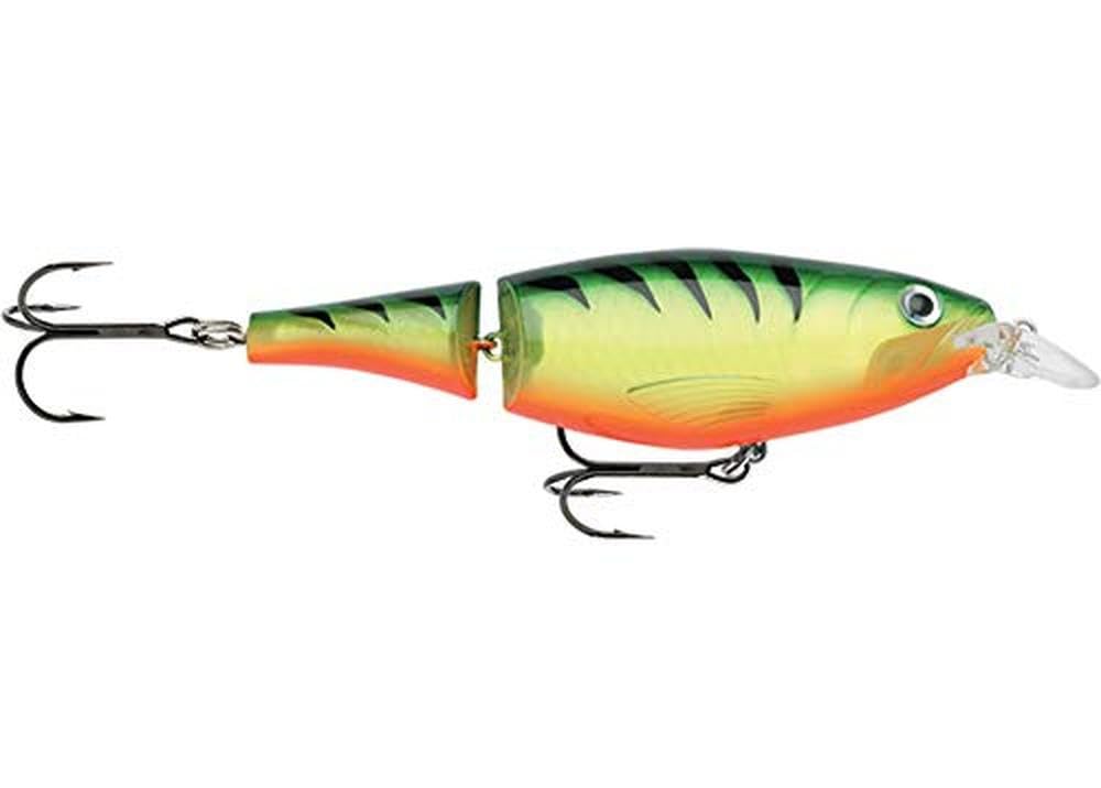 Rapala X-Rap Jointed Shad Firetiger front view showcasing lifelike profile for casting and trolling