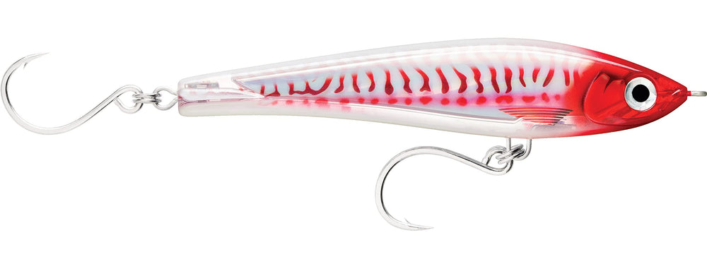 Rapala X-Rap Magnum Stick jerkbait front view in HD Red Head UV for offshore casting.