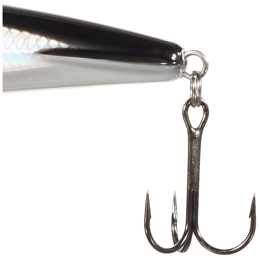 Rapala X-Rap SubWalk 15 Silver close-up shows feather tail and durable hooks.
