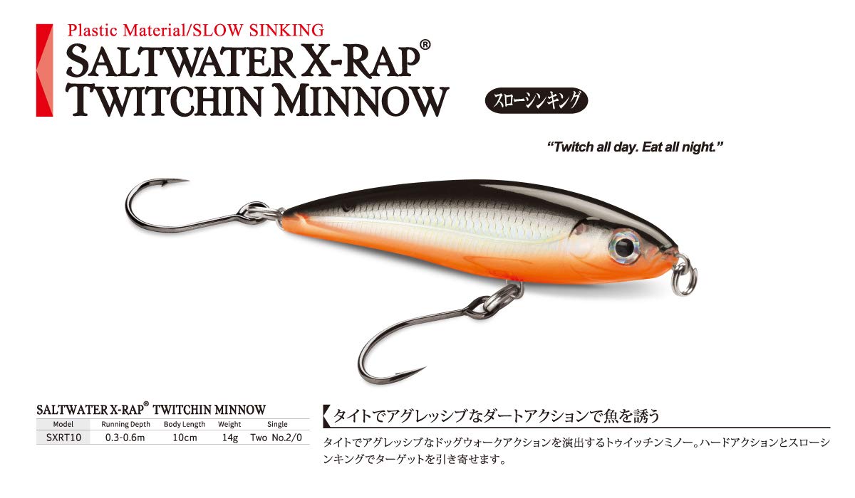 Rapala X-Rap Twitchin' Minnow 10 Mullet in action, showing erratic twitching to provoke bites