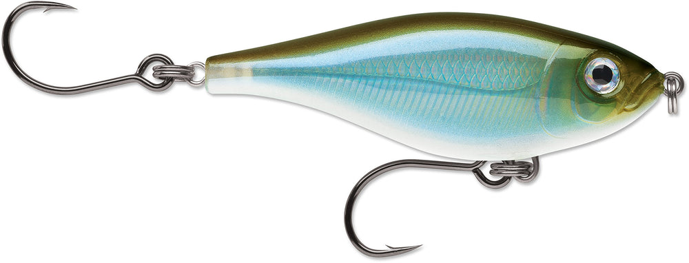 Rapala X-Rap Twitchin' Mullet 08 Moss Back Shiner lure in action for versatile freshwater fishing