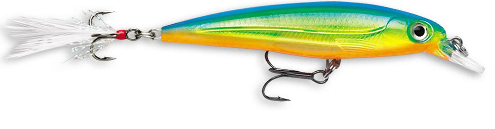 Rapala X-Rap 08 Parrot lure showing textured body and bold flash for long casts