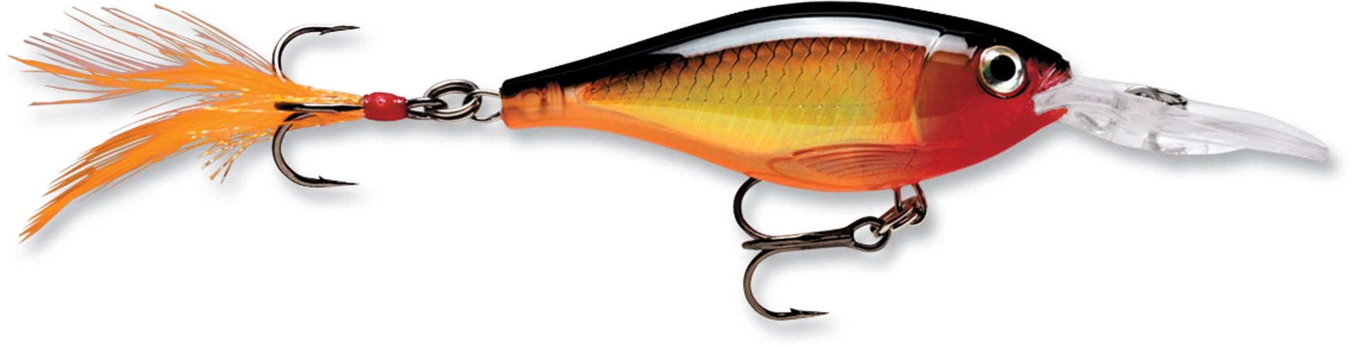 Rapala X-Rap Shad 06 Gold lure with rattle and long-cast action for open-water fishing