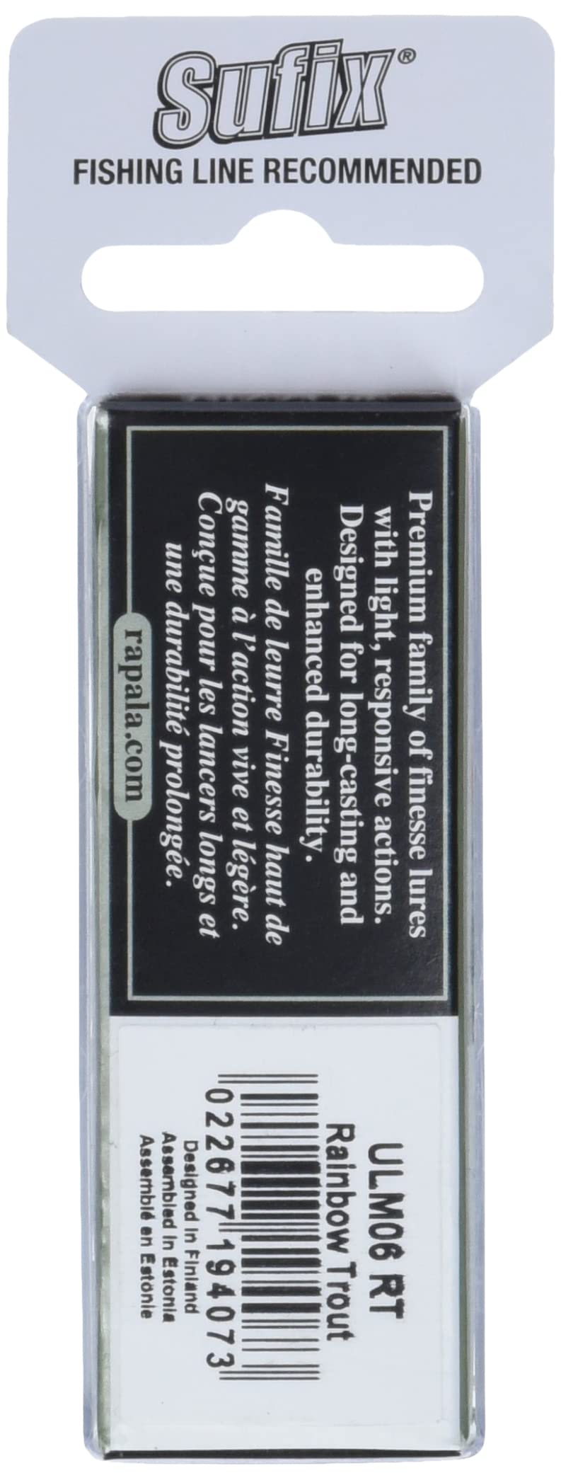 Hand-tuned and tank-tested label on lure packaging