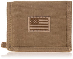 RAPDOM Tactical Wallet Khaki front view showing compact back-pocket carry