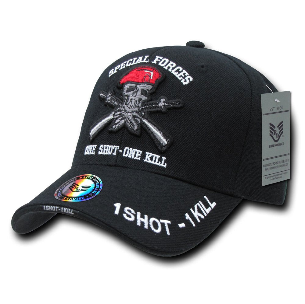 Rapiddominance 1 Shot 1 Kill DeLuxe cap, front view, durable everyday wear.