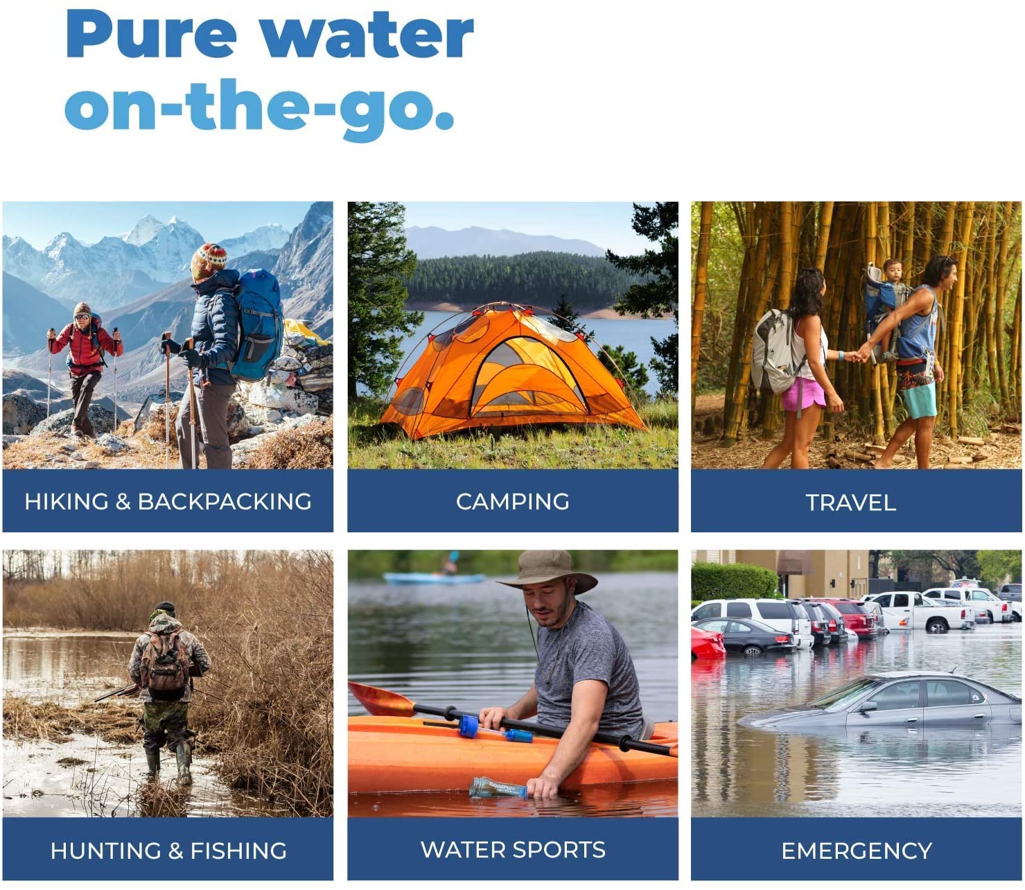 RapidPure Pioneer Straw requires no priming or pumping.