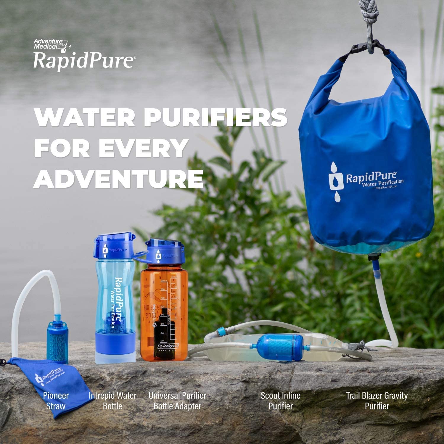 RapidPure Pioneer Straw reduces viruses and bacteria for safer drinking.