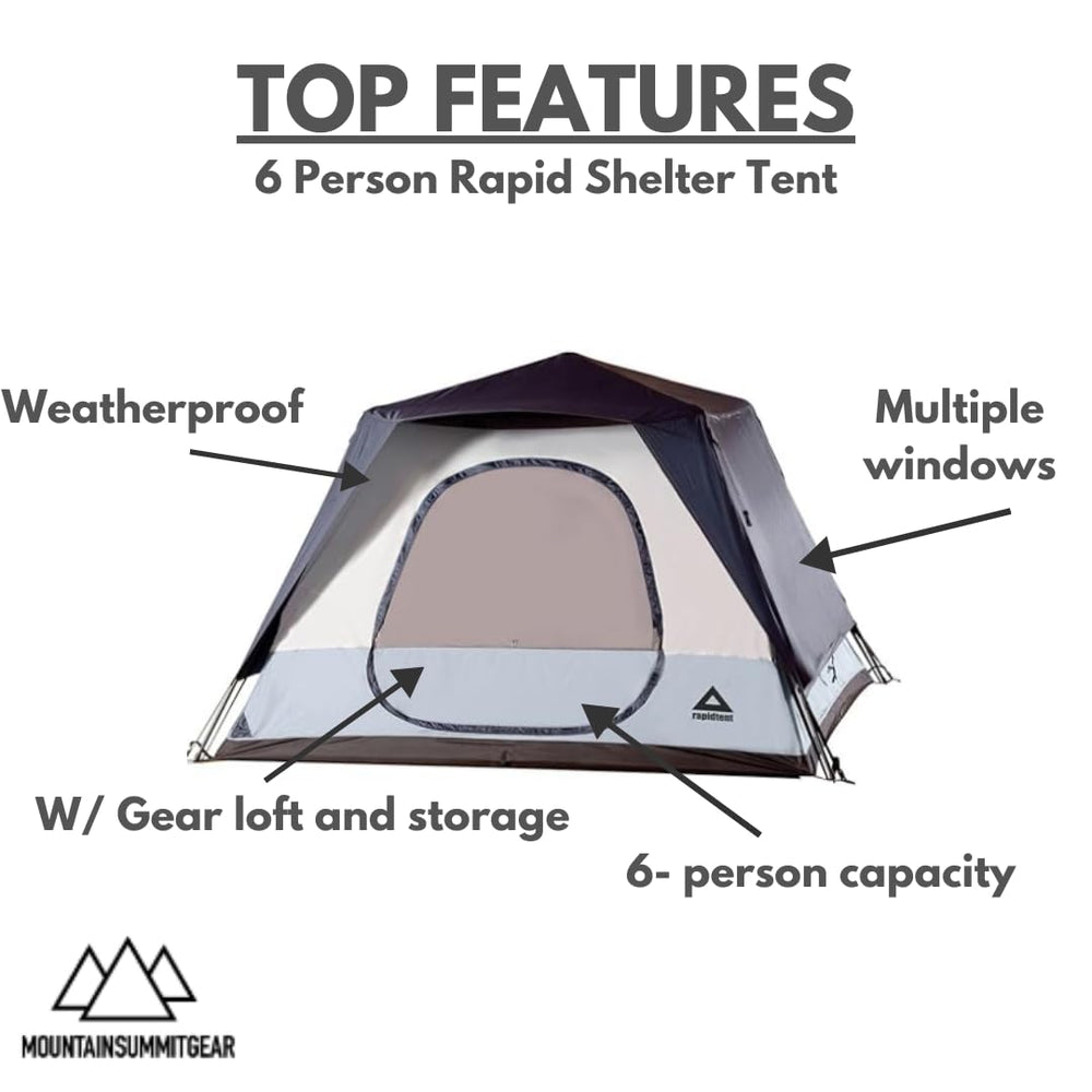 RAPIDSHELTER Rapid 6-Person Tent side-entry offers easy access for gear and kids