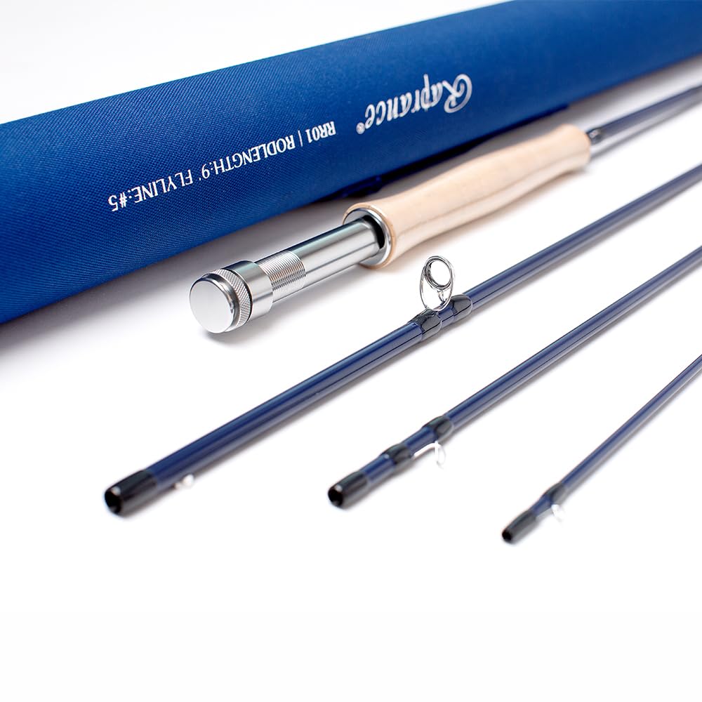 Raprance open snake guides on the 4wt rod promote smooth line flow.