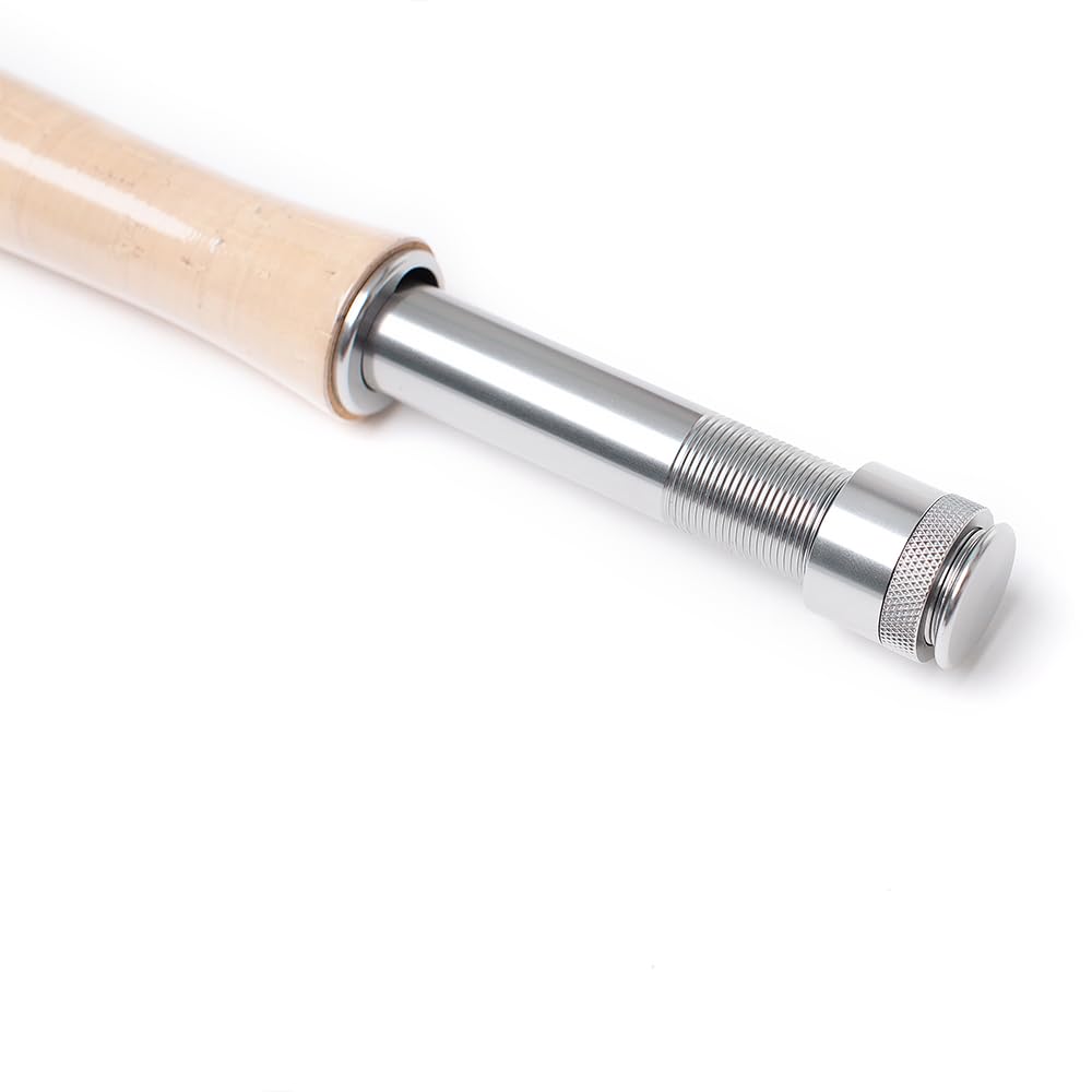 Raprance travel case with four internal sections protects the rod on trips.