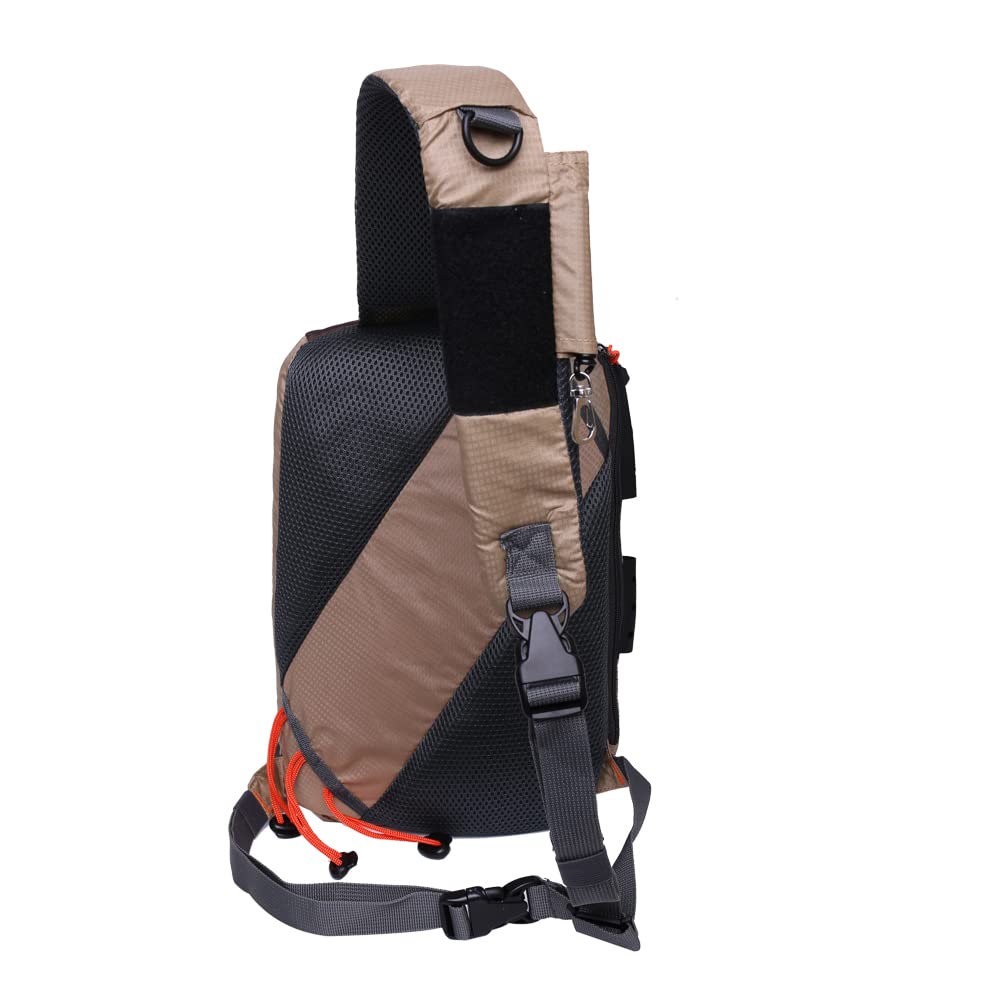 Back view of breathable padded sling pack