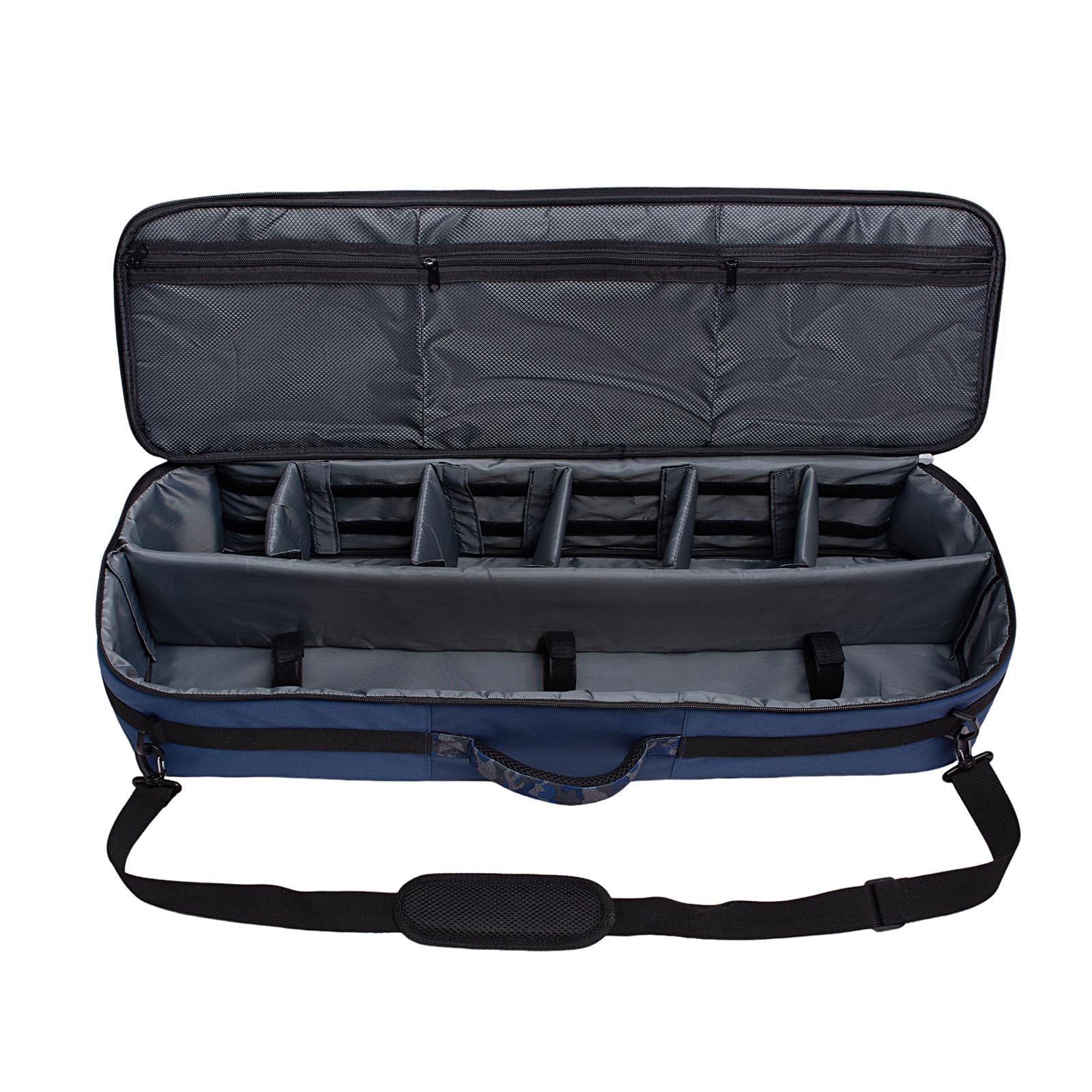 Raprance case shows mesh pockets for quick-access storage and gear separation.