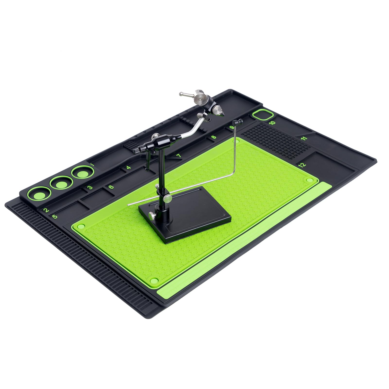 Raprance in‑use Riverbank Setup shows practical field use for tying on location.
