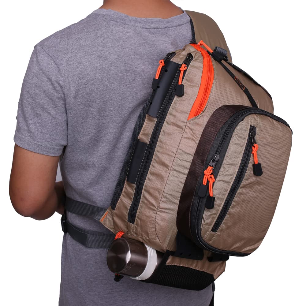Rod holder on sling pack