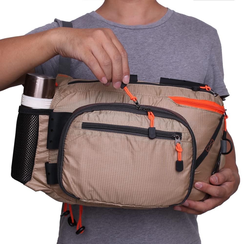 Water bottle holder on sling pack