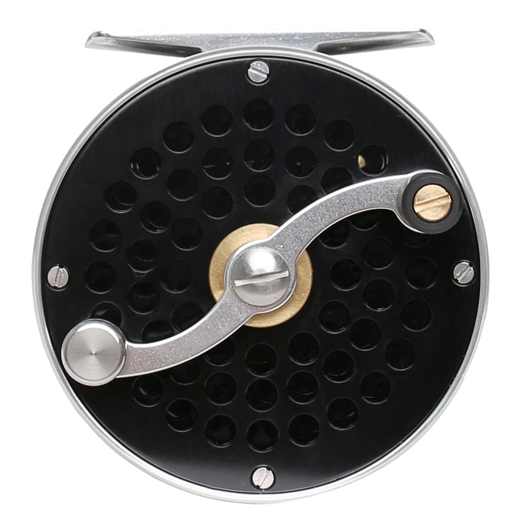 Raprance Vintage Classic Fly Reel black finish; corrosion-resistant aluminum for longevity.