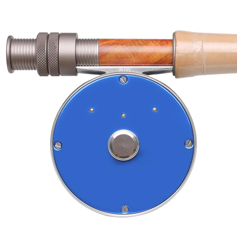 Raprance Vintage Classic Fly Reel blue ambidextrous design demonstrates versatile retrieval for all anglers.