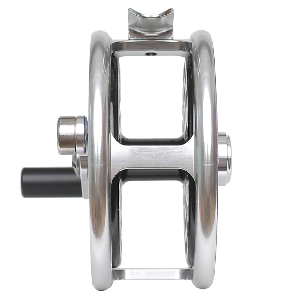 Raprance Vintage Classic Fly Reel blue drag mechanism closeup reveals smooth operation and reliable control.