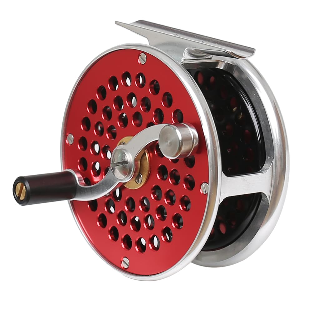 Raprance Vintage Classic Reel red close-up with bold retro finish for classic trout-style fishing