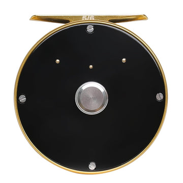 Raprance vintage reel ambidextrous handle close-up for left or right retrieves.
