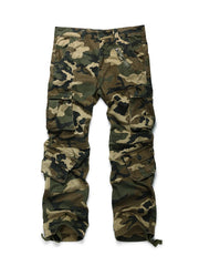 Raroauf women's cargo pants camo full view ideal for outdoor layering and travel.