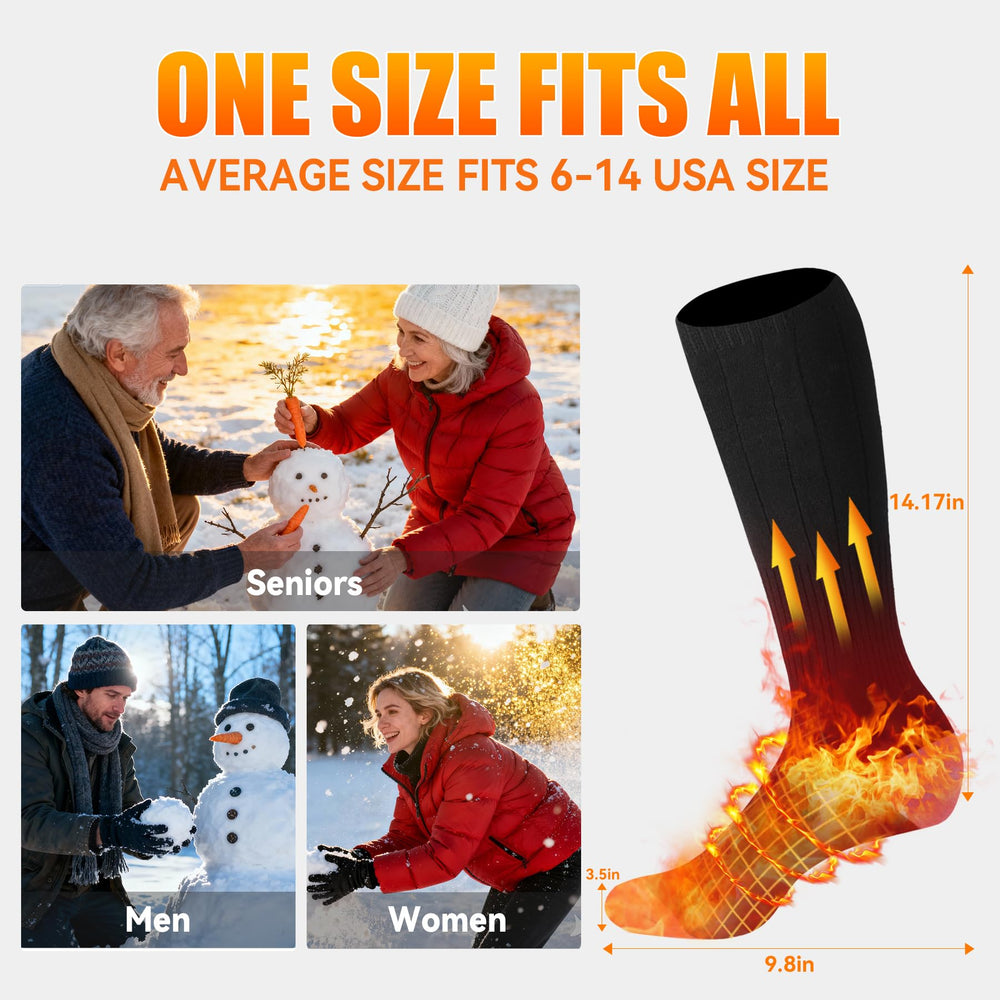 Rasfalo heated socks cuff detail, breathable fabric for all-day comfort.