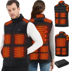 Rasfalo heated vest front view delivers all-day warmth for outdoor wear.