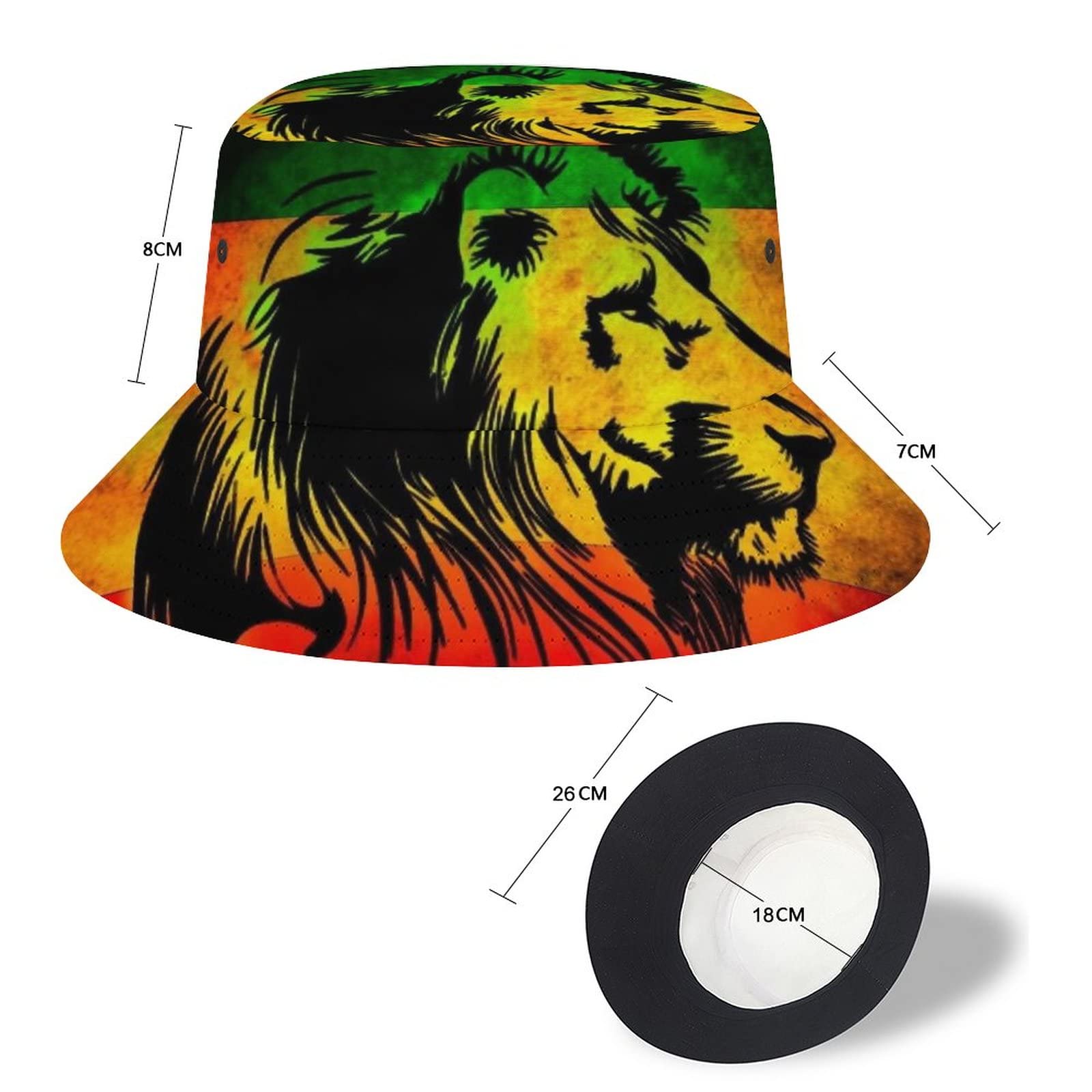 Unisex Rasta print bucket hat worn outdoors