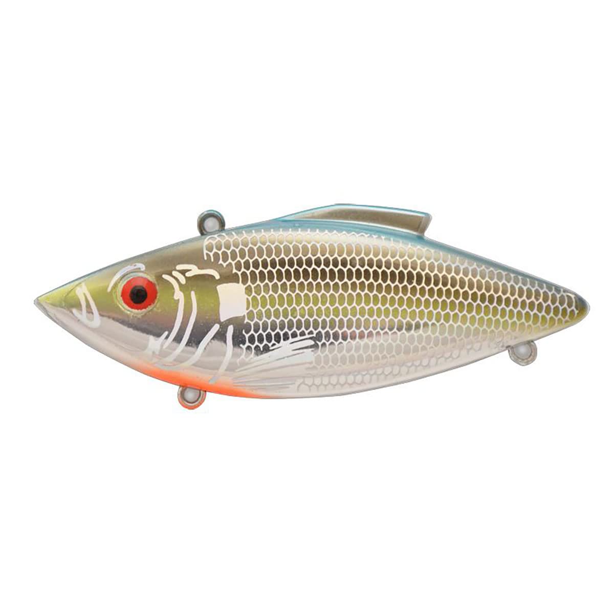 Rat-L-Trap Sexy Prism lipless crankbait close-up highlighting lifelike vibrations to attract predatory fish.