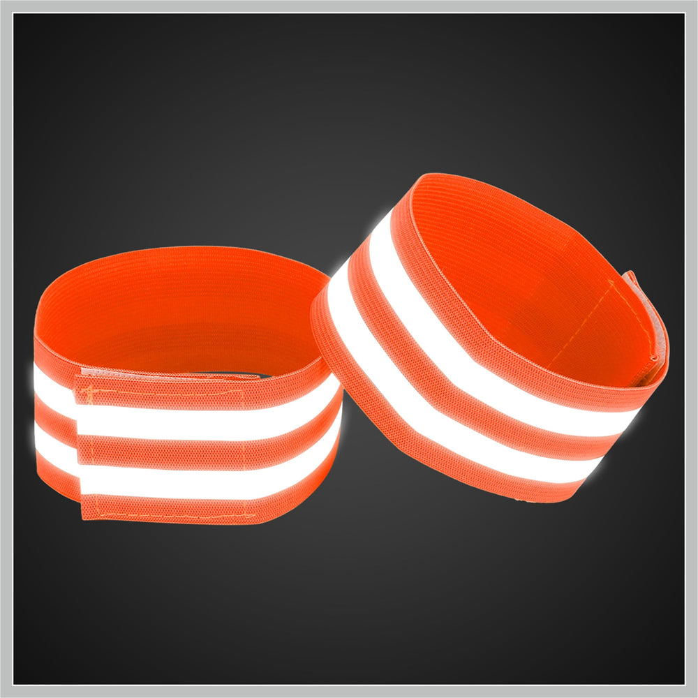 RATCHROLL 360-degree reflectivity armband seen from all angles during night runs.