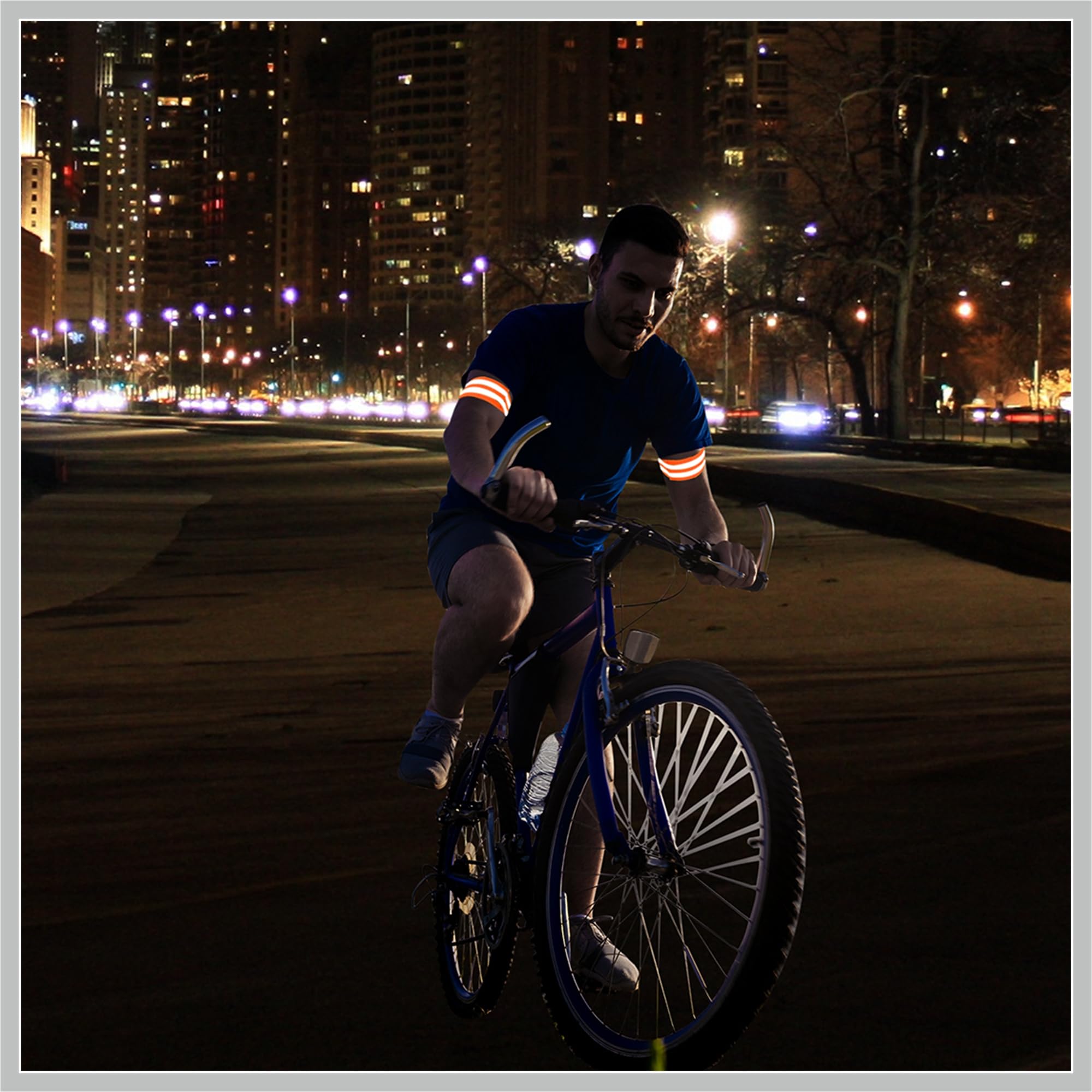 RATCHROLL elastic reflective strap enhances safety during outdoor workouts.