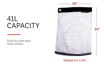 RATSACK hanging kit with paracord demonstrates easy bear bag suspension for woodland camps.