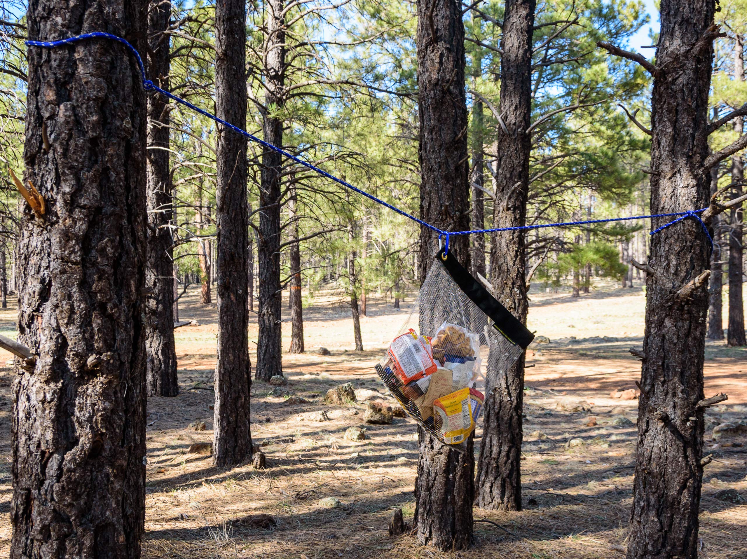 RATSACK bear bag with lock closure protects food from wildlife.