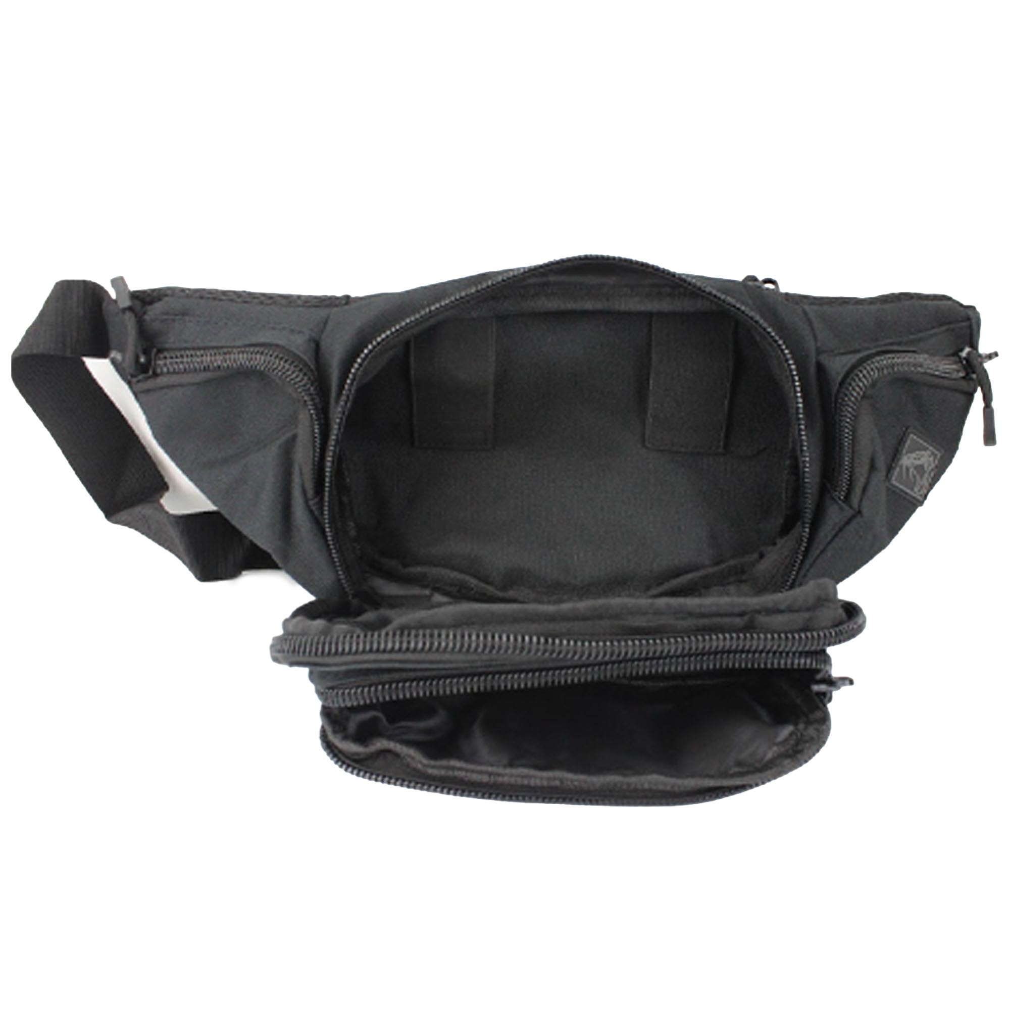 Rattlesnake Tactical fanny pack tan MOLLE points illustrating modular expansion for pouches.