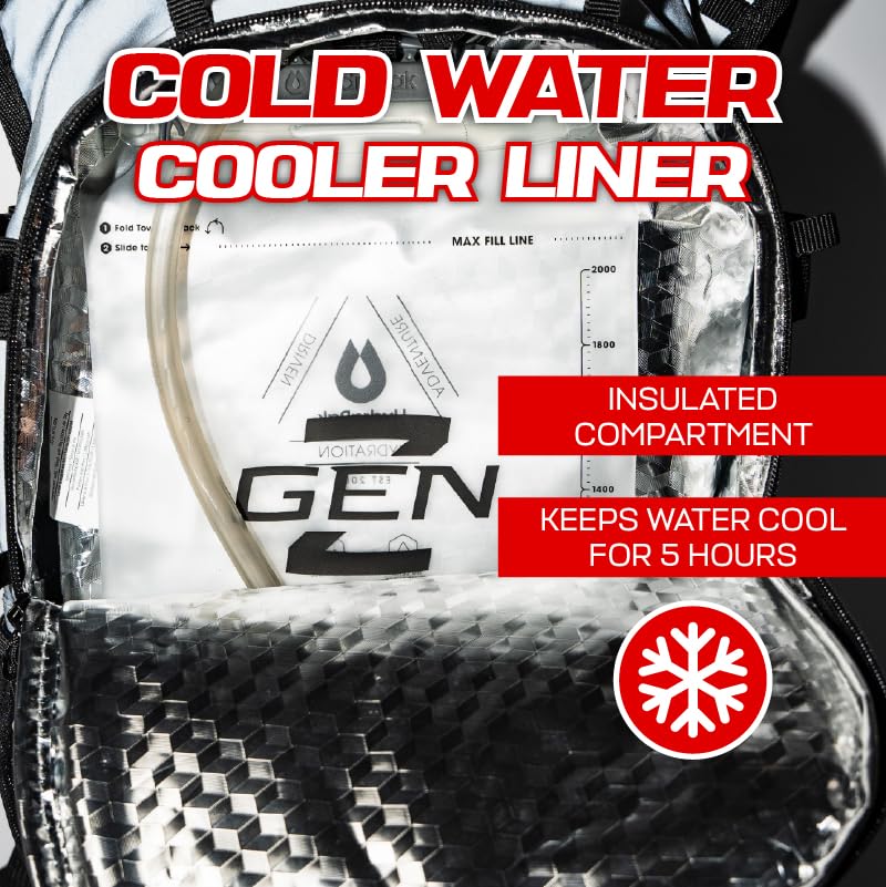 Raverunner Reflective Hydropack includes 2L bladder for steady on-the-go hydration