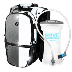 Raverunner Reflective Hydropack with hidden pocket for secure valuables at festivals