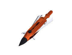 RAVIN aluminum broadheads with blades deployed, 2-inch cut for effective crossbow hunting.