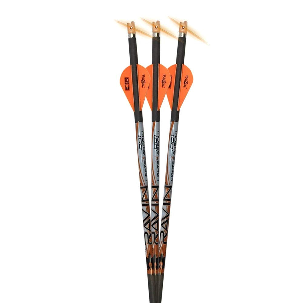 RAVIN bolts lighted-nock closeup highlights precision build for consistent flight.