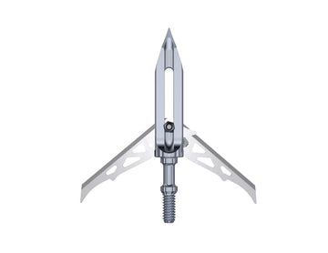 RAVIN titanium broadheads front view highlights compact design and strong Ti6AL4V construction for field reliability.