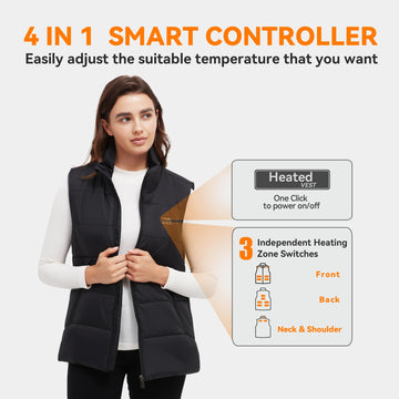 Ravsau heated vest side pocket with battery access enables convenient charging on the go.