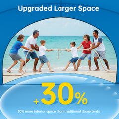 Raynesys beach tent with zippered doors enhances airflow and privacy.