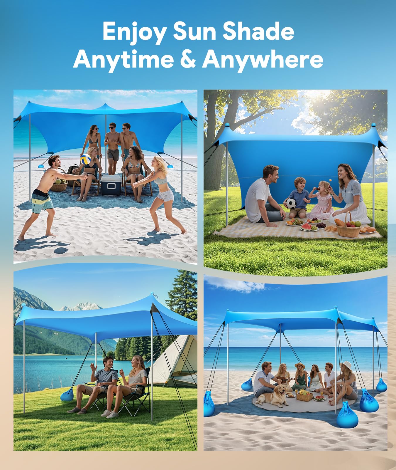 Raynesys Beach Tent easy-dismantle design speeds packing after a day out