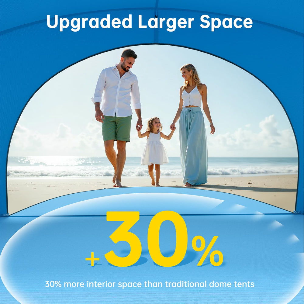 Raynesys beach tent interior space illustrating spacious, comfortable gathering area