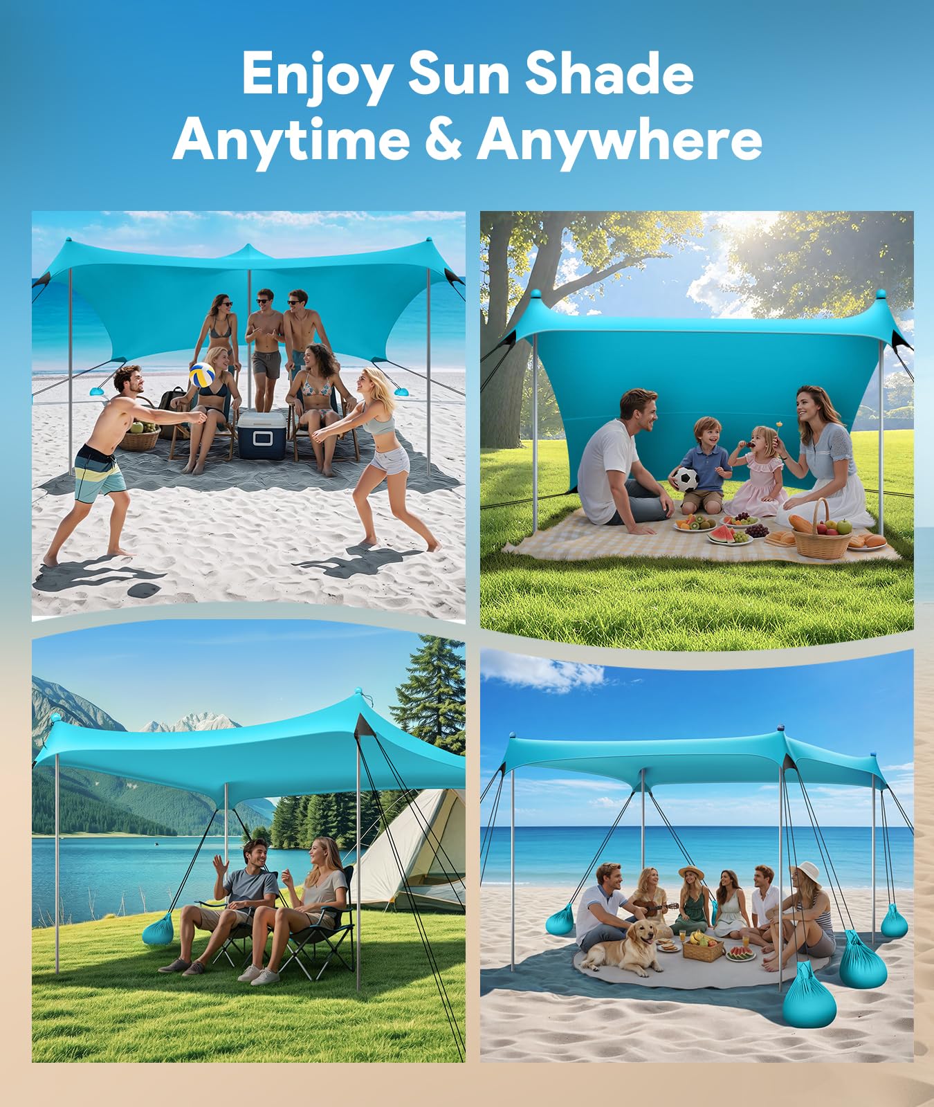 Raynesys Beach Tent portable design with nylon storage bag for easy transport