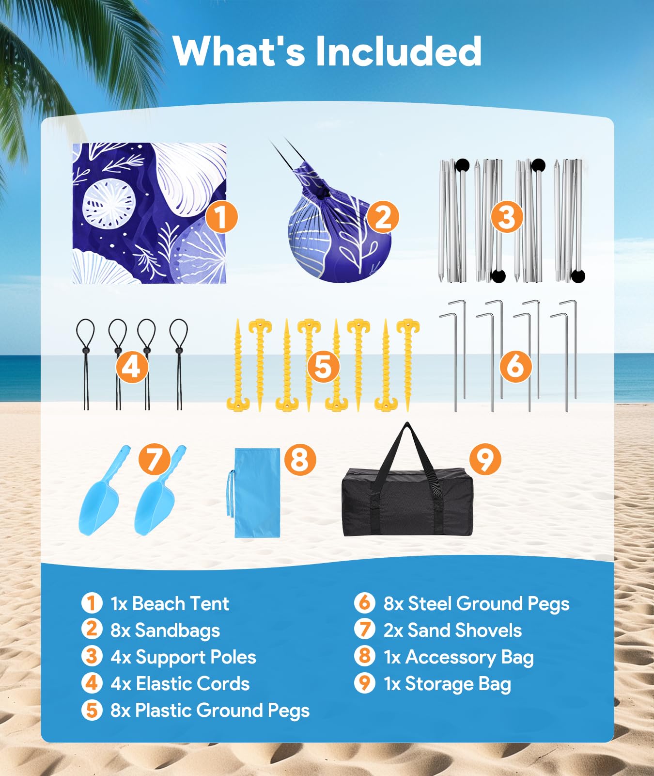 Raynesys portable beach canopy folds into compact storage bag for travel