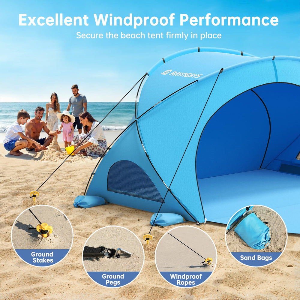 Raynesys UPF50+ sun protection blocks most UV rays for safer lounging.