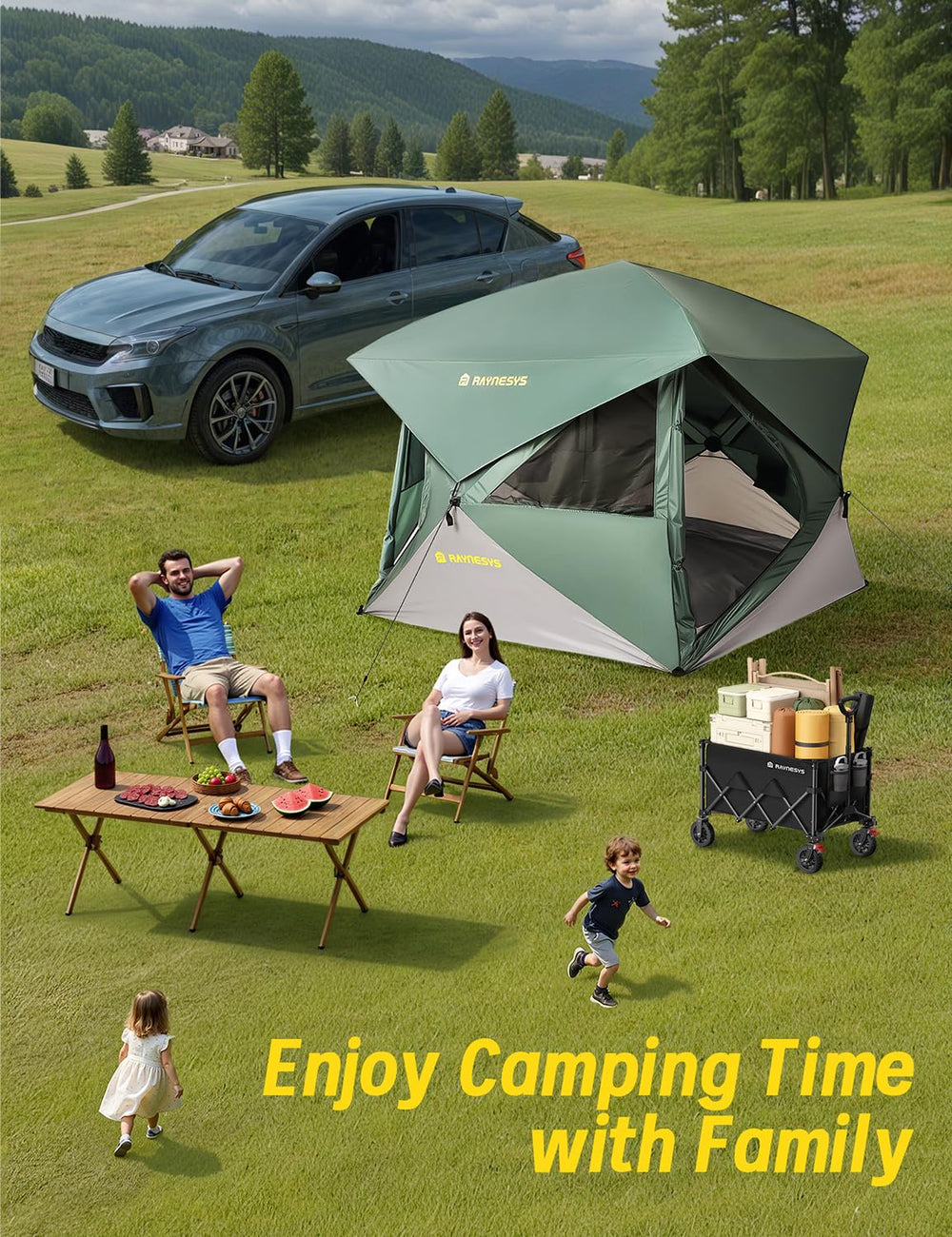 Raynesys tent mesh top panels invite natural light and views